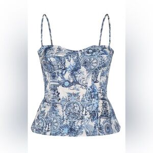 PrettyLittleThing Blue and White tank top corset